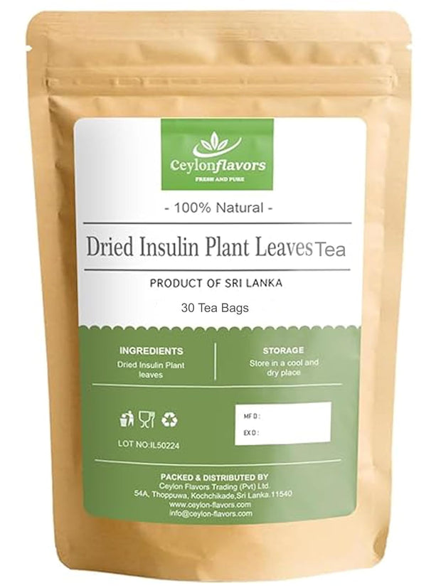 Naturally Grown Insulin Plant Leaves Tea Bags | 30 count