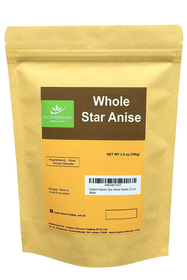 Ceylon Flavors Star Anise Seeds (3.5oz/100g) Ceylon Flavors - Fresh and Pure
