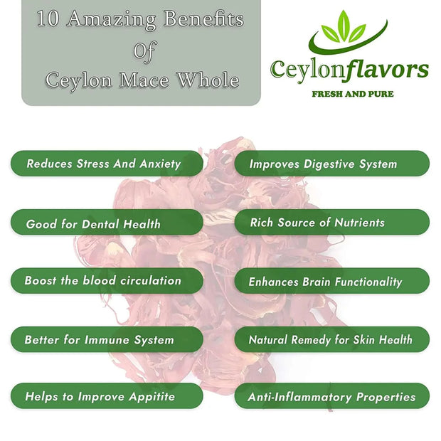 Ceylon Mace Whole (1oz/28g) Ceylon Flavors - Fresh and Pure