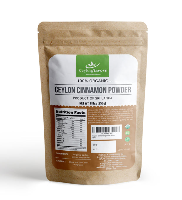 Organic Ceylon Cinnamon Powder (8.8oz /250g), Premium Special Grade