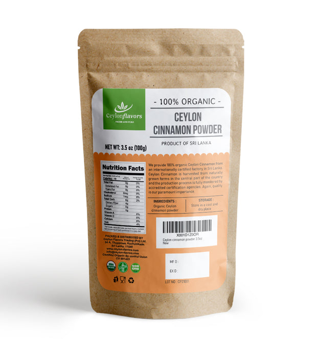 Organic Ceylon Cinnamon Powder- Premium Grade, (3.5oz/100g)