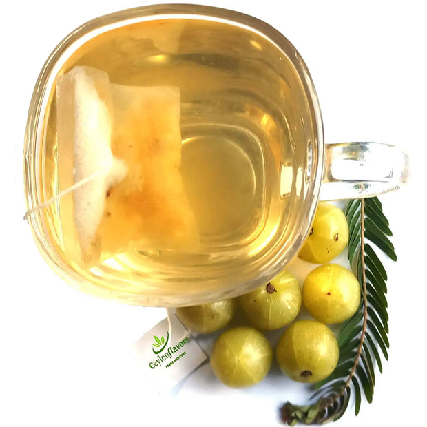 Organic Amla Tea (Gooseberry), Pack of 30 Tea Bags Ceylon Flavors - Fresh and Pure