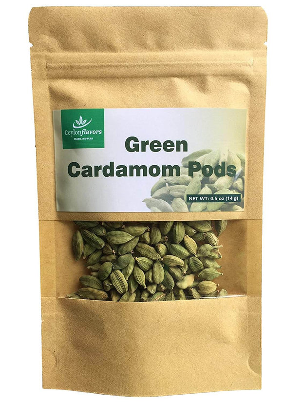 Organic Cardamom Pods - Premium Grade, (0.5oz /15g) Ceylon Flavors - Fresh and Pure