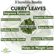 Organic Dried Curry Leaves  (0.5oz /15g) Ceylon Flavors - Fresh and Pure