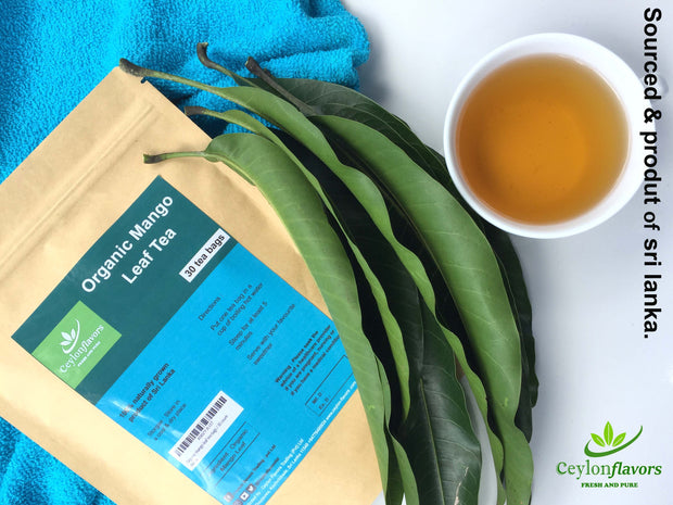 Organic Mango Leaf Tea - Pack of 30 Tea Bags Ceylon Flavors - Fresh and Pure