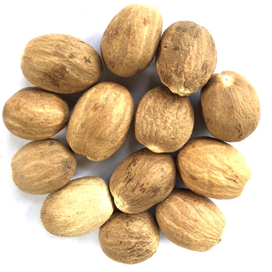 Organic Whole Nutmeg - Premium Grade (2oz/56g) Ceylon Flavors - Fresh and Pure